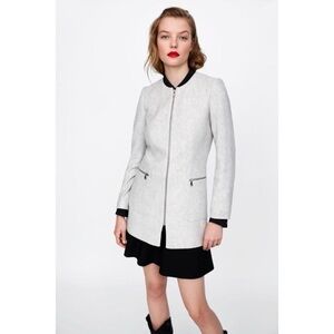 Zara Basic Frock Coat With Zippers